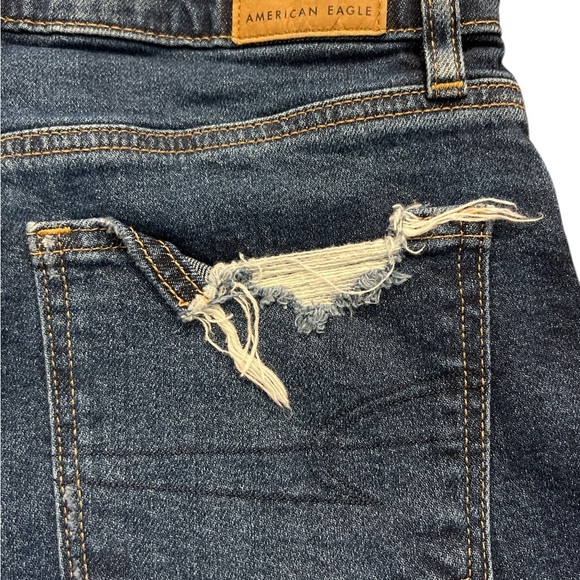 American Eagle Outfitters Blue Jean Shorts with Distressing - Picture 3 of 5
